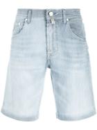 Jacob Cohen Striped Denim Shorts - Blue