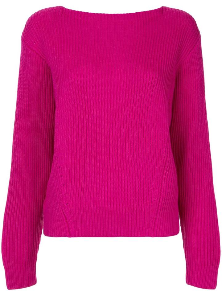 Des Prés Long-sleeve Ribbed Sweater - Purple