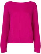Des Prés Long-sleeve Ribbed Sweater - Purple
