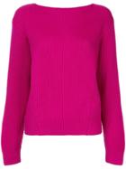 Des Prés Long-sleeve Ribbed Sweater - Purple