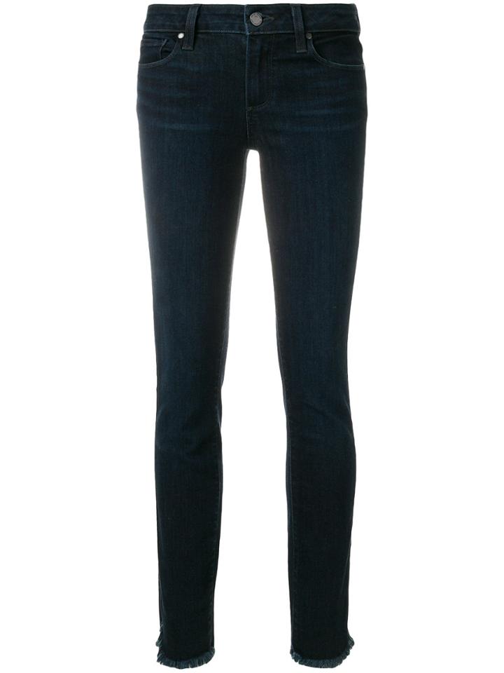 Paige Raw Hem Skinny Jeans - Blue