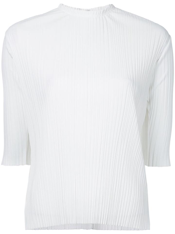 Le Ciel Bleu - Pleated Blouse - Women - Polyester - 36, White, Polyester