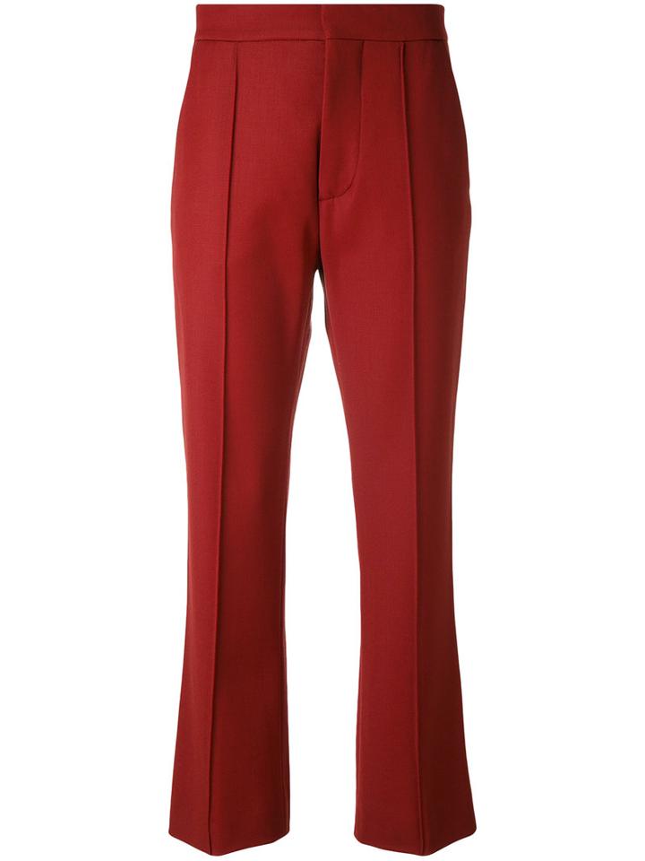 Marni - Pleated Cropped Trousers - Women - Spandex/elastane/virgin Wool - 42, Red, Spandex/elastane/virgin Wool