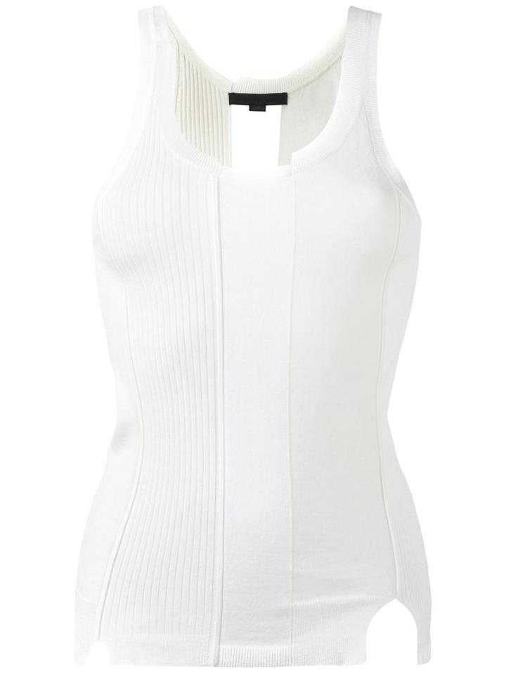 Alexander Wang Destroyed Edge Tank Top, Women's, Size: Medium, White, Cotton/spandex/elastane/merino