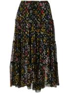See By Chloé Tiered Floral Midi Skirt - Black