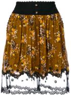 Coach - Floral-print Skirt - Women - Nylon/polyester/cupro - 4, Brown, Nylon/polyester/cupro