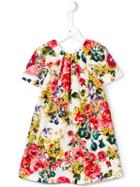 Dolce & Gabbana Kids Floral Print Dress, Girl's, Size: 6 Yrs, White