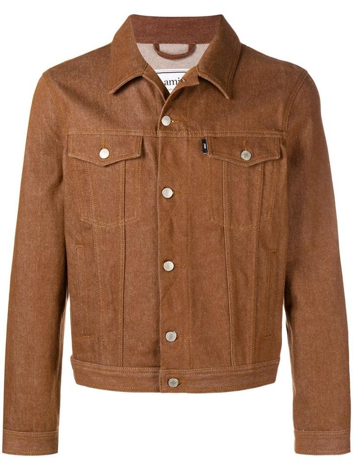 Ami Paris Denim Jacket - Brown