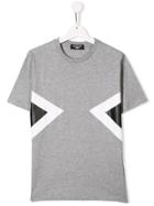 Neil Barrett Kids Teen Geometric Panel T-shirt - Grey