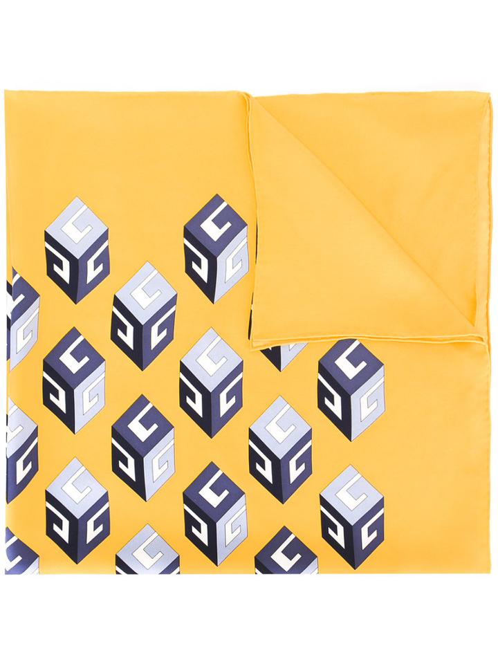 Gucci Wallpaper Print Foulard, Women's, Yellow/orange, Silk