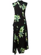 Proenza Schouler Floral Print Dress, Women's, Size: 8, Black, Silk