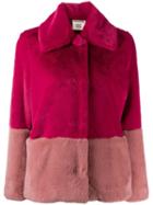 Semicouture Faux Fur Fitted Jacket - Pink