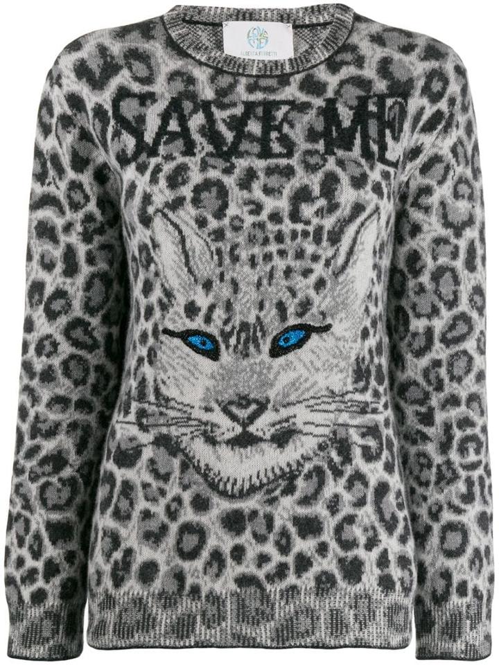 Alberta Ferretti Animal Print Jumper - Grey