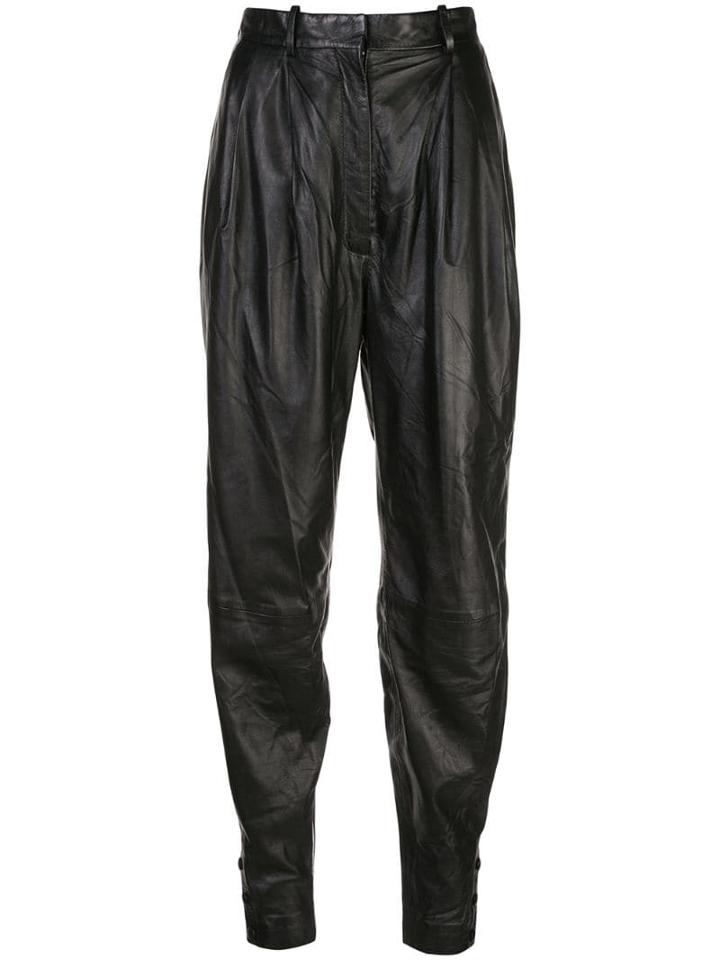 Altuzarra Leather Atomica Tapered Trousers - Black