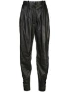 Altuzarra Leather Atomica Tapered Trousers - Black