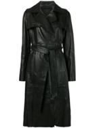 Federica Tosi Leather Trench Coat - Black