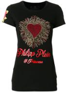 Philipp Plein Embellished Heart T-shirt - Black