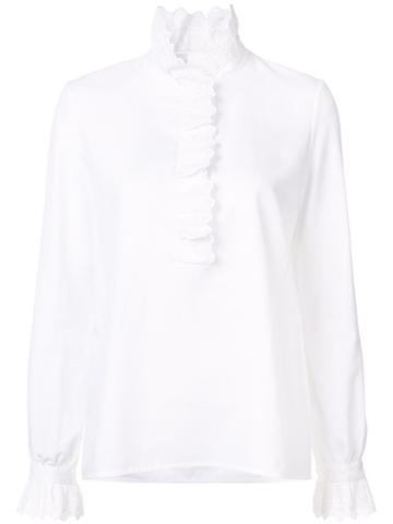 Vilshenko Embroidered Ruffles Blouse
