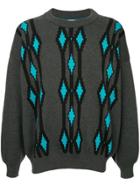 Hed Mayner Geometric Pattern Jumper - Grey