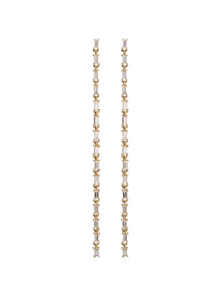 Lizzie Mandler Fine Jewelry Baguette Chain Chandelier Earrings -