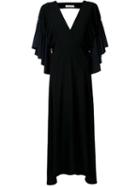 Christopher Esber Ruffled Sleeve Dress, Women's, Size: 6, Black, Polyester/spandex/elastane
