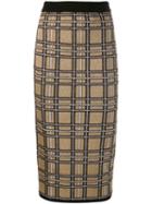 Antonio Marras Checked Fitted Skirt - Gold