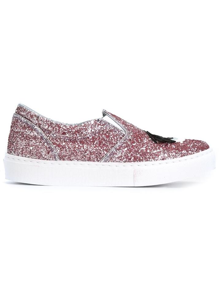 Chiara Ferragni Flirting Slip-on Sneakers, Women's, Size: 36, Pink/purple, Polyester/leather/rubber