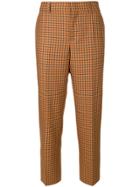 Prada Check Cigarette Trousers - Brown