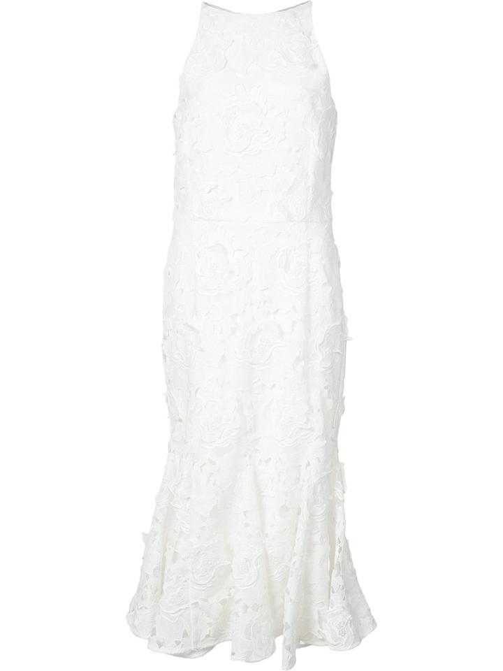 Christian Siriano - Floral Lace Midi Dress - Women - Silk - 8, Women's, White, Silk