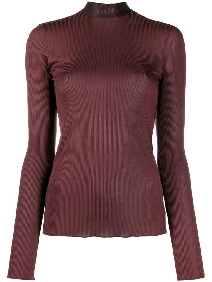 Nanushka Elina Ribbed Slim-fit Top - Red