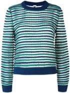 M Missoni Round Neck Striped Jumper, Women's, Size: 40, Blue, Wool/viscose/polyamide/metallic Fibre