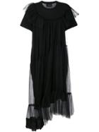 Simone Rocha Gathered Tulle Shift Dress - Black