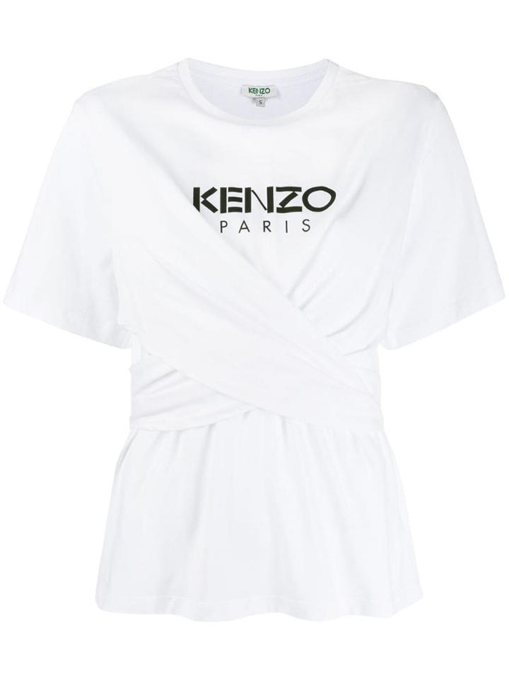 Kenzo Wrap Front Logo T-shirt - White