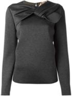 No21 Front Knot Sweatshirt, Women's, Size: 42, Grey, Viscose