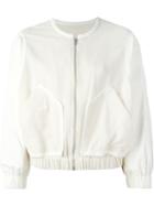 Iro Large Pocket Bomber Jacket, Women's, Size: 38, Nude/neutrals, Cotton/polyester/acrylic/lamb Skin