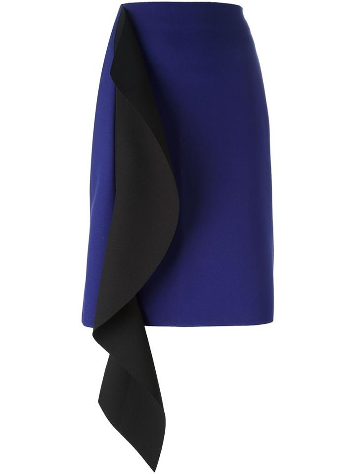 Msgm 'draped Detail' Skirt, Women's, Size: 40, Blue, Polyester/spandex/elastane/viscose