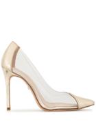 Schutz Pointed Toe Stiletto Pumps - Gold