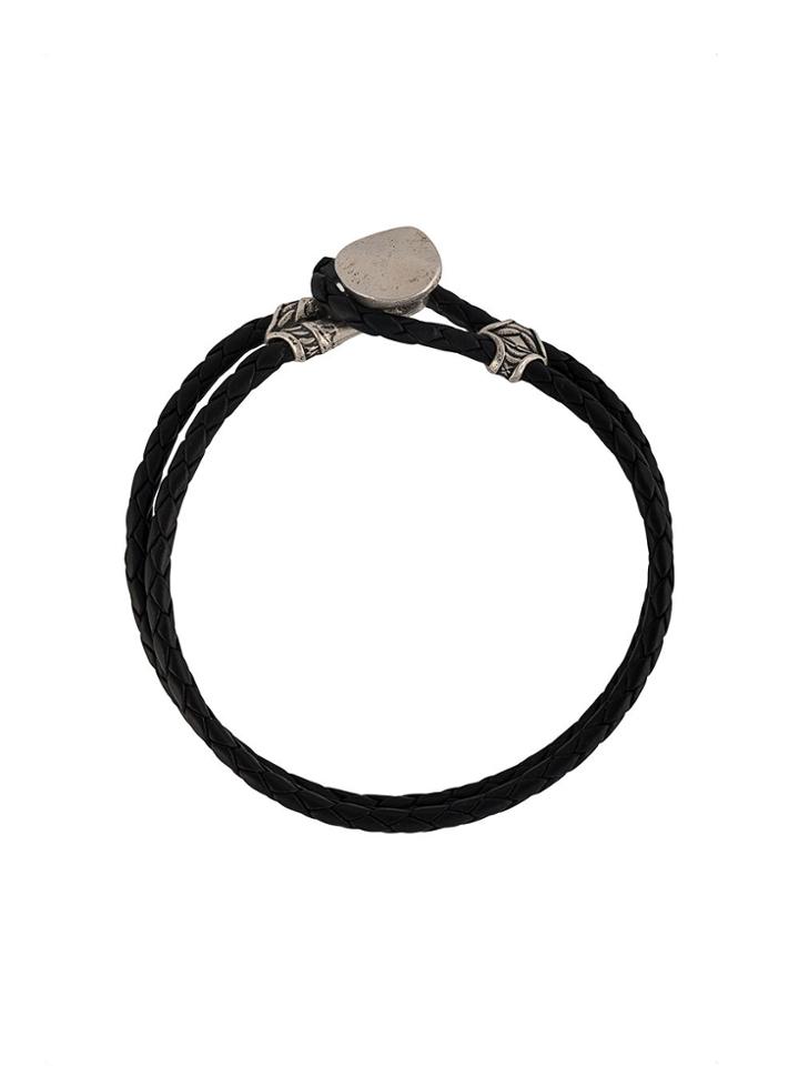 John Varvatos Double Strap Woven Bracelet - Black