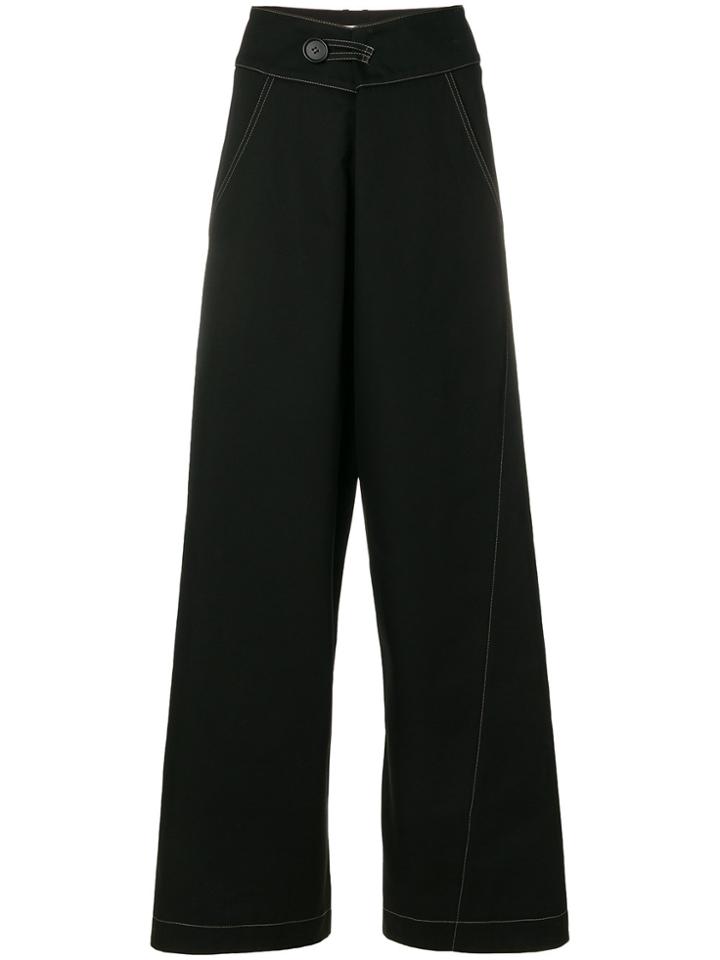Marni Stitched Wide Leg Trousers - Black