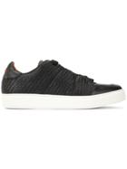 Ermenegildo Zegna Woven Lace-up Sneakers - Black
