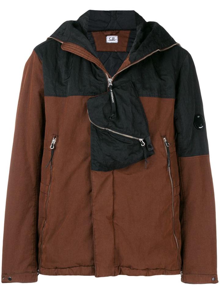 Cp Company Hooded Bomber Jacket - Brown