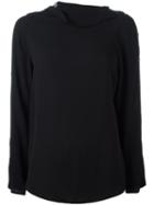 Theory Buttoned Detail Blouse, Women's, Size: Medium, Black, Silk
