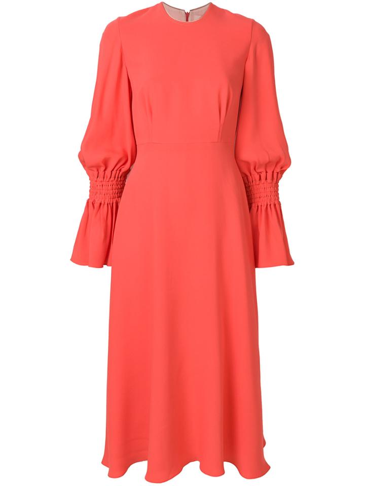 Roksanda Gathered Sleeve Dress - Pink & Purple