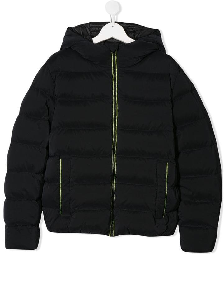 Herno Kids Neon-zip Puffer Jacket - Blue