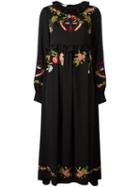 Vivetta Long Embroidered Dress, Women's, Size: 42, Black, Polyester