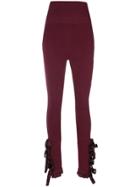 Brognano High Waist Laced Ankle Pants - Red