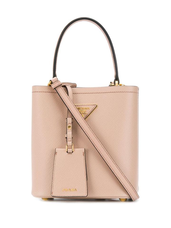 Prada Top Handle Mini Bucket Bag - Neutrals