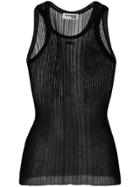 Courrèges Sheer Fitted Tank Top - Black