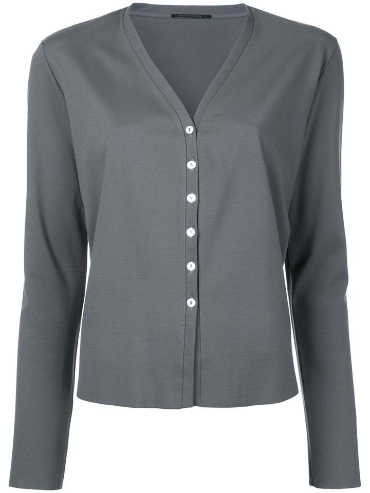 Button Up Cardigan - Women - Spandex/elastane/viscose/polyimide - S, Grey, Spandex/elastane/viscose/polyimide, Album Di Famiglia