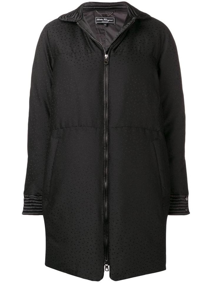 Salvatore Ferragamo Padded Fitted Coat - Black